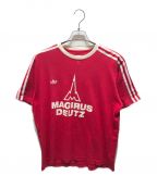 adidasアディダス）の古着「プリントTシャツ　MAGIRUS DEUTZ 90ｓ 万国きタグ」｜レッド