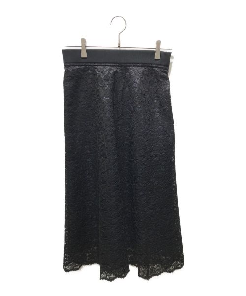 allureville（アルアバイル）allureville (アルアバイル) コードレースフレアースカート ブラック サイズ:2の古着・服飾アイテム