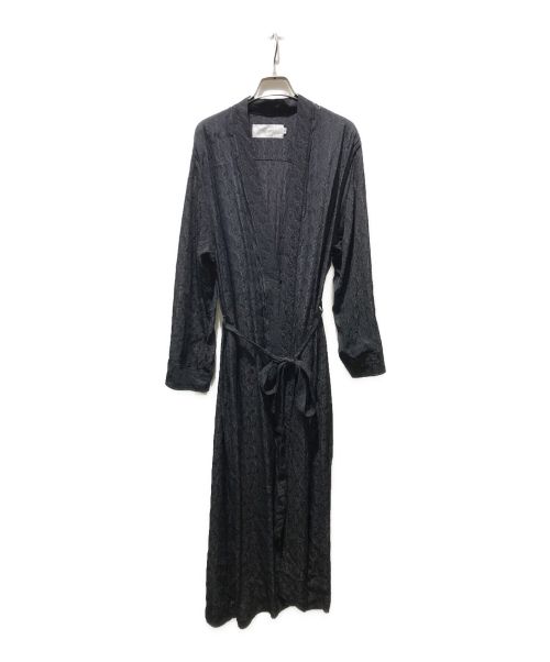 JANE SMITH（ジェーンスミス）JANE SMITH (ジェーンスミス) JACQUARD KIMONO COAT　CO-#822L ブラック サイズ:36の古着・服飾アイテム
