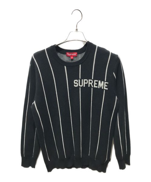 SUPREME（シュプリーム）SUPREME (シュプリーム) Wide Pinstripe Sweater ブラック サイズ:Mの古着・服飾アイテム