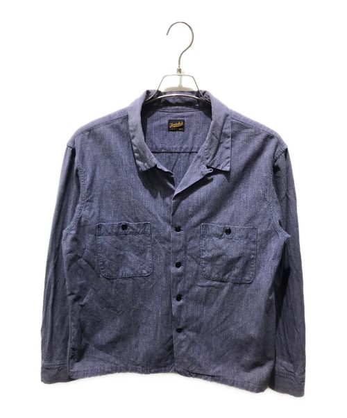 TENDERLOIN（テンダーロイン）TENDERLOIN (テンダーロイン) シャンブレーオープンカラーシャツ ブルー サイズ:Mの古着・服飾アイテム