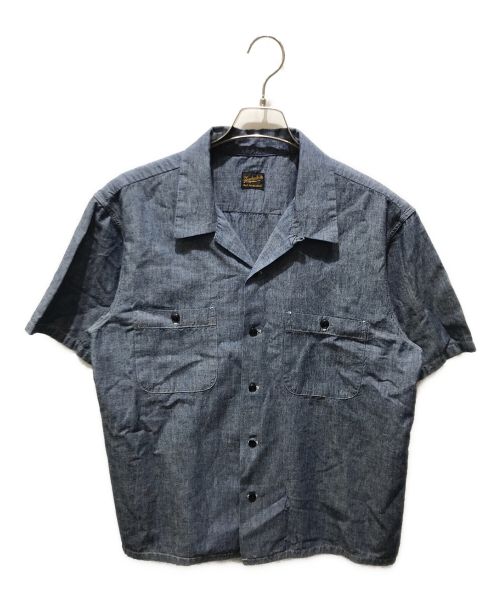 TENDERLOIN（テンダーロイン）TENDERLOIN (テンダーロイン) シャンブレーオープンカラーシャツ ブルー サイズ:Mの古着・服飾アイテム