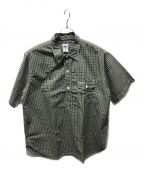 POST O'ALLSポストオーバーオールズ）の古着「半袖チェックシャツ　USA製」｜グリーン