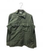 US ARMYユーエスアーミー）の古着「コットンサテンユーティリティシャツ　70s」｜オリーブ