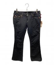 TRUE RELIGION (トゥルー レリジョン) ステッチフレアパンツ ブラック サイズ:29