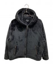 THE COUTURE CLUB (ザクチュールクラブ) バック刺繍フリースジップパーカー ブラック サイズ:S