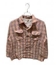 MONTEREY (モントレー) 開襟チェックシャツ ピンク サイズ:表記無しの為実寸参照