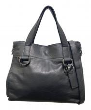 discord Yohji Yamamoto (ディスコード ヨウジヤマモト) カウレザージッパーハンドバック ブラック