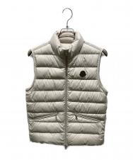 MONCLER (モンクレール) TREOMPAN ロゴパッチダウンベスト ベージュ サイズ:1