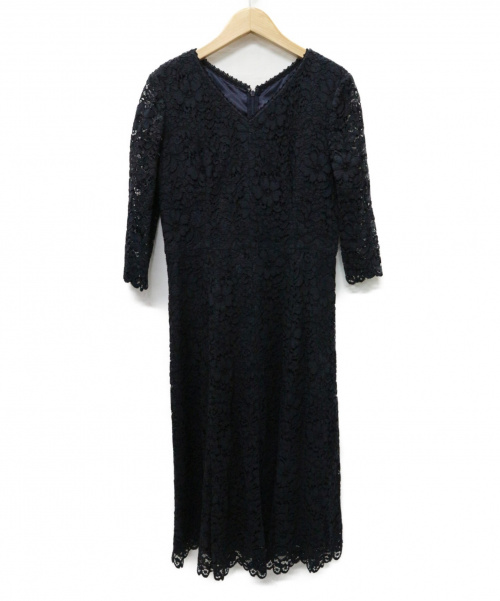 中古 古着通販 Anayi アナイ コードレースフレアワンピース ネイビー サイズ 38 税込 ブランド 古着通販 トレファク公式 Trefac Fashion