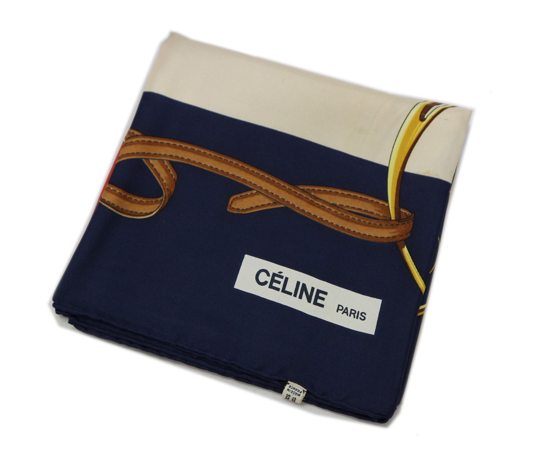 CELINE (セリーヌ) シルクスカーフ ネイビー