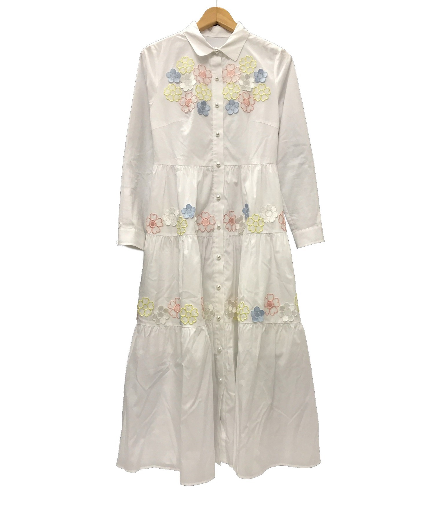 Sale 55 Off 千葉由佳ちゃんコラボ チェスティ フラワーレースシャツワンピース ロングワンピース Sutevalle Org