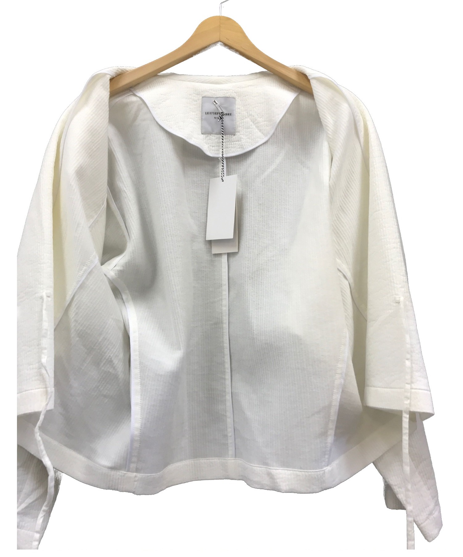 LE 17 SEPTEMBRE (ルディセットセプトンブル) Shaw Collar Cotton Cardigan ホワイト サイズ:1  L194CD001 EUV-10020-A