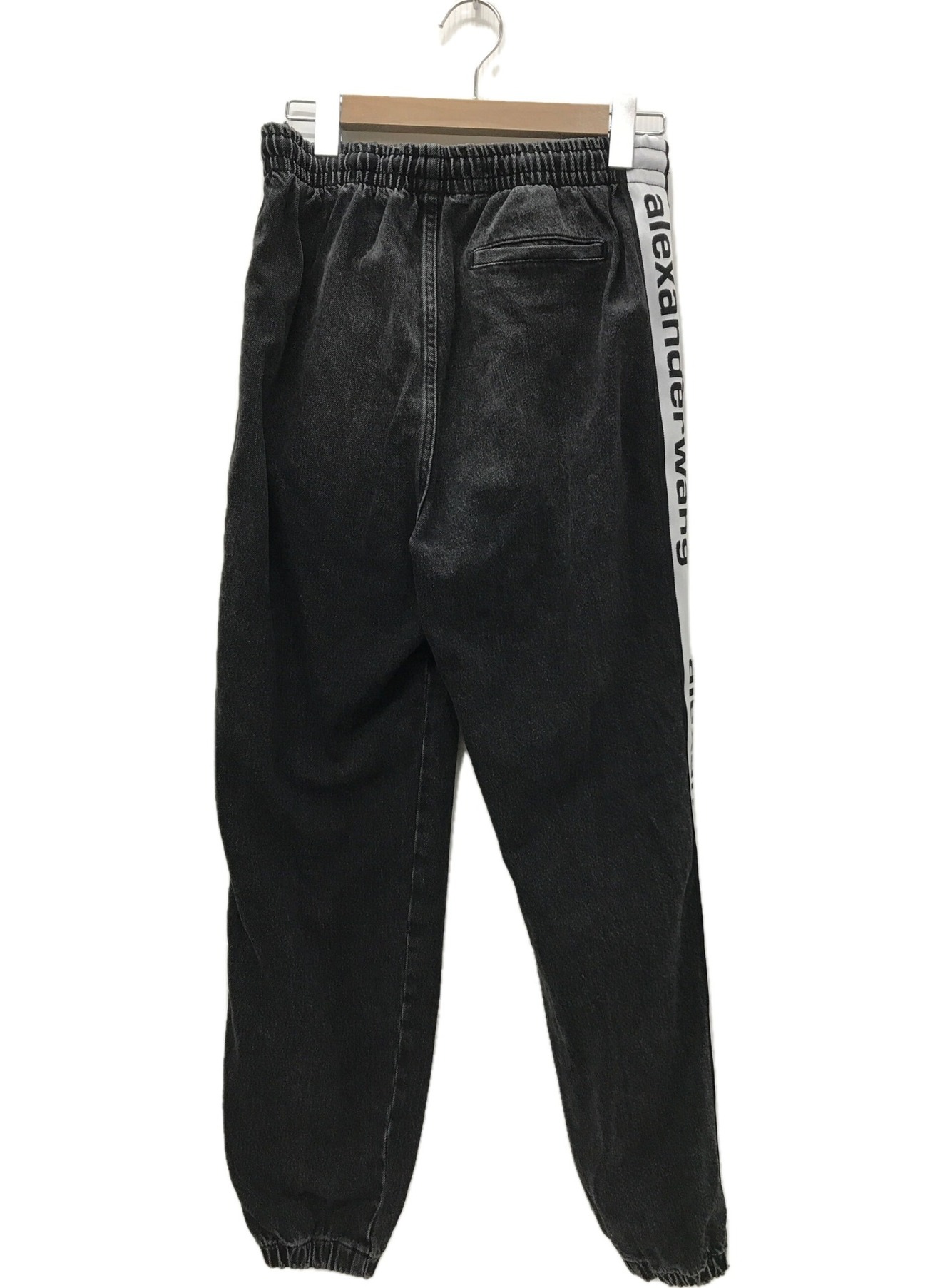 ALEXANDER WANG (アレキサンダーワン) Logo jogger pants テープロゴデニムパンツ ブラック サイズ:S