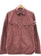 MOMOTARO JEANS（桃太郎ジーンズ）の古着「出陣シャンブレーワークシャツ」｜レッド