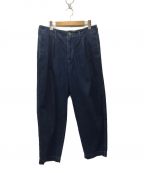 UNFIL（アンフィル）の古着「Cotton Denim 2 Tuck Trousers」｜インディゴ
