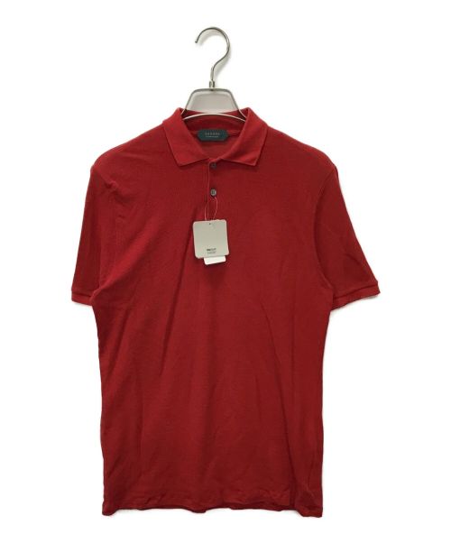 Zanone（ザノーネ）Zanone (ザノーネ) ニットポロシャツ レッド サイズ:44 未使用品の古着・服飾アイテム