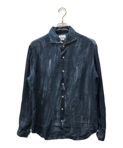 giannetto（ジャンネット）giannetto (ジャンネット) リネンシャツ ネイビー サイズ:43の古着・服飾アイテム