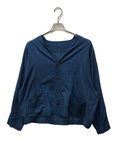 ヤンマ産業（ヤンマサンギョウ）ヤンマ産業 (ヤンマサンギョウ) ストライプジャケット ブルー サイズ:表記なしの古着・服飾アイテム