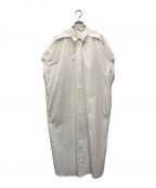 GENE HEAVENSジーンヘブンズ）の古着「カットアウトシャツドレス」｜ホワイト