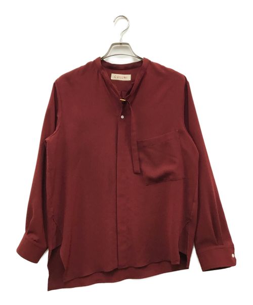 CULLNI（クルニ）CULLNI (クルニ) アシンメトリー バンドカラー シャツ ワインレッド サイズ:SIZE 1の古着・服飾アイテム