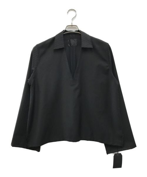 bukht（ブフト）bukht (ブフト) V/N PULL OVER SHIRTS STRIPE ブラック サイズ:S 未使用品の古着・服飾アイテム