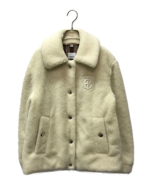 BURBERRY（バーバリー）BURBERRY (バーバリー) monogram-embroidered fleece jacket ホワイト サイズ:UK6の古着・服飾アイテム