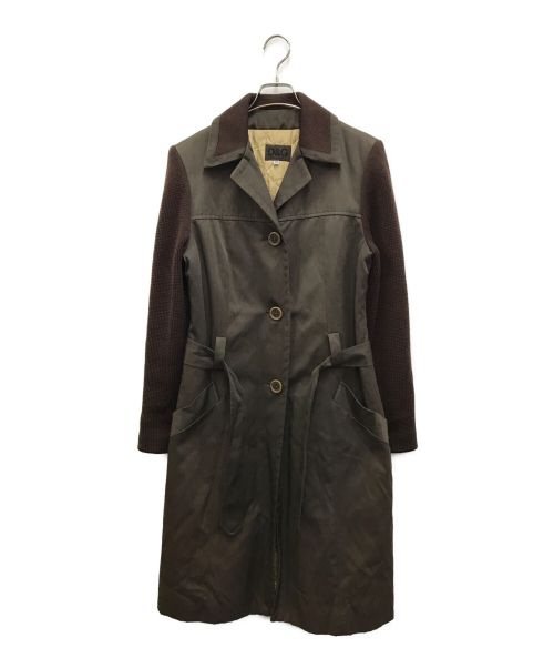 D&G（ディーアンドジー）D&G (ディーアンドジー) 袖ニット切替コート ブラウン サイズ:26の古着・服飾アイテム