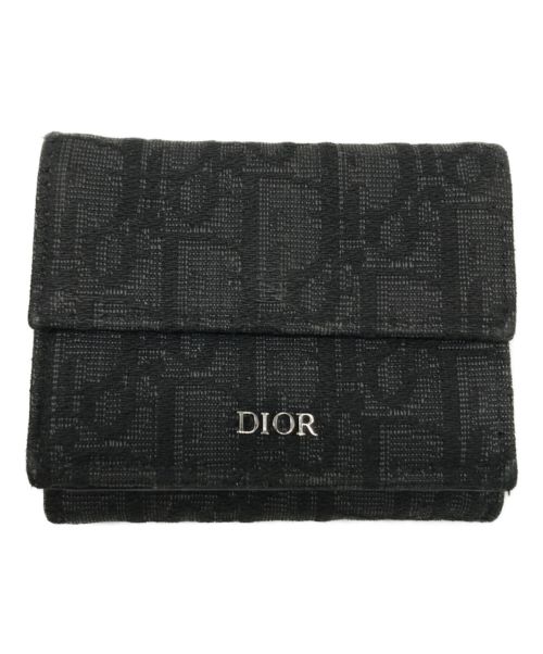 Christian Dior（クリスチャン ディオール）Christian Dior (クリスチャン ディオール) OBLIQUE MINI WALLET ブラックの古着・服飾アイテム