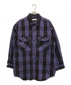 MONKEY TIMEモンキータイム）の古着「HEAVY CHECK TWILL OVER SIZED CPO」｜パープル