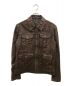massimo Dutti（マッシモドゥッティ）の古着「Tumbled leather jacket with pockets レザージャケット」｜ブラウン