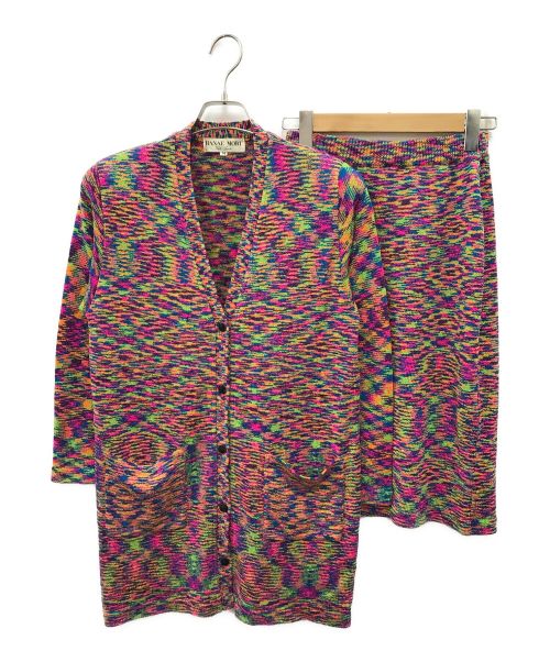 HANAE MORI（ハナエモリ）HANAE MORI (ハナエモリ) カラフル織りセットアップカーディガン マルチカラー サイズ:SIZE Lの古着・服飾アイテム