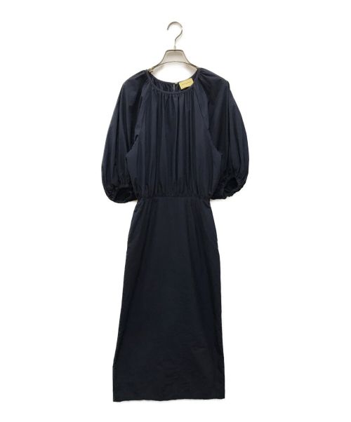 UNITED ARROWS（ユナイテッドアローズ）UNITED ARROWS (ユナイテッドアローズ) ギャザーボリュームドレス ネイビー サイズ:36の古着・服飾アイテム
