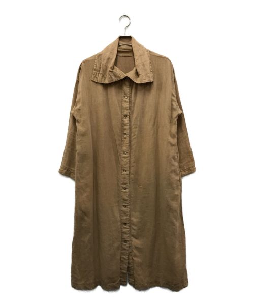 nest Robe（ネストローブ）nest Robe (ネストローブ) リネンシャツワンピース ベージュ サイズ:FREEの古着・服飾アイテム