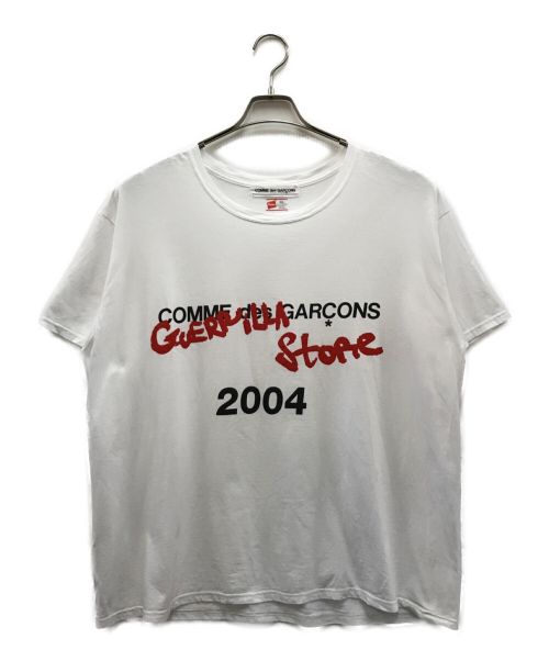 COMME des GARCONS（コムデギャルソン）COMME des GARCONS (コムデギャルソン) Hanes (ヘインズ) GUERRILLA STORE ロゴTシャツ ホワイト サイズ:4Lの古着・服飾アイテム