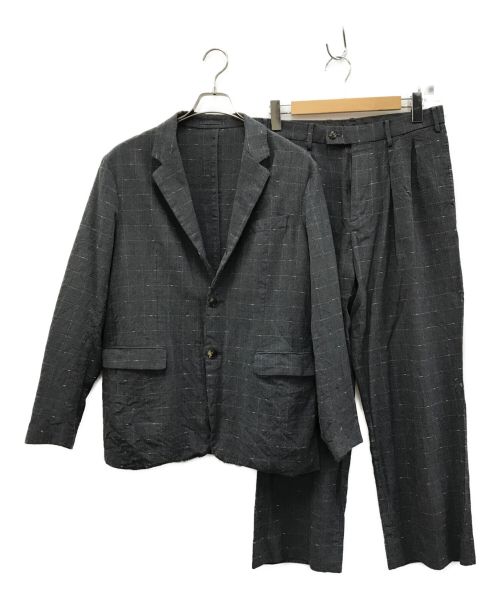 EDIFICE（エディフィス）EDIFICE (エディフィス) WOOL NEP チェック セットアップスーツ グレー サイズ:Lの古着・服飾アイテム