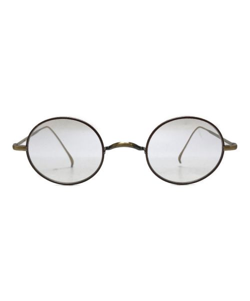 金子眼鏡（カネコメガネ）金子眼鏡 (カネコメガネ) ラウンドチタン 伊達眼鏡 ブラウン サイズ:44□24-148の古着・服飾アイテム