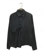 yohji yamamoto+noirヨウジヤマモトプリュスノアール）の古着「プリーツデザインシャツ」｜ブラック