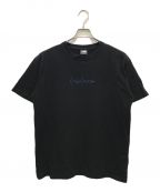 YOHJI YAMAMOTO×New Eraヨウジヤマモト×ニューエラ）の古着「ロゴ刺繍Tシャツ」｜ブラック