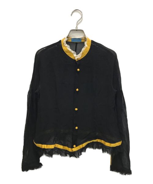 UNDERCOVER（アンダーカバー）UNDERCOVER (アンダーカバー) フリル シアーブラウス ブラック サイズ:1の古着・服飾アイテム