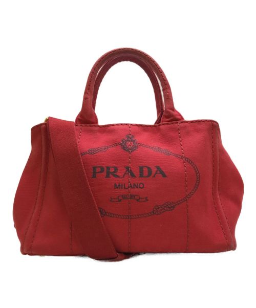PRADA（プラダ）PRADA (プラダ) カナパ 2WAYショルダーバッグ レッドの古着・服飾アイテム