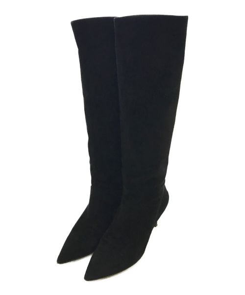 PRADA（プラダ）PRADA (プラダ) スウェードロングブーツ ブラック サイズ:34の古着・服飾アイテム