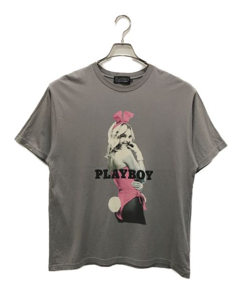 PLAY BOY（プレイボーイ）PLAY BOY (プレイボーイ) Hysteric Glamour (ヒステリックグラマー) PLAYMATE ASHLEY プリント Tシャツ グレー サイズ:Lの古着・服飾アイテム
