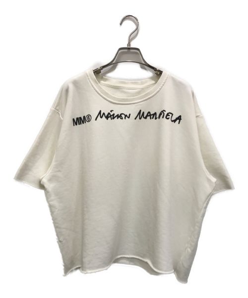 MM6 Maison Margiela（エムエムシックス メゾンマルジェラ）MM6 Maison Margiela (エムエムシックス メゾンマルジェラ) クルーネック Tシャツ ホワイト サイズ:Lの古着・服飾アイテム