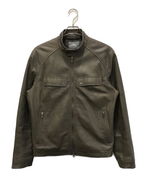 LACOSTE（ラコステ）LACOSTE (ラコステ) シングルライダースジャケット グレー サイズ:5２/5の古着・服飾アイテム