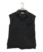 LOHENローヘン）の古着「スリーブレス オープンカラーシャツ ベスト」｜ブラック