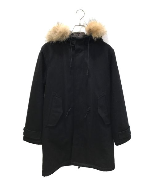 PS Paul Smith（ＰＳポールスミス）PS Paul Smith (ＰＳポールスミス) ウールカシミヤモッズコート ブラック サイズ:Lの古着・服飾アイテム