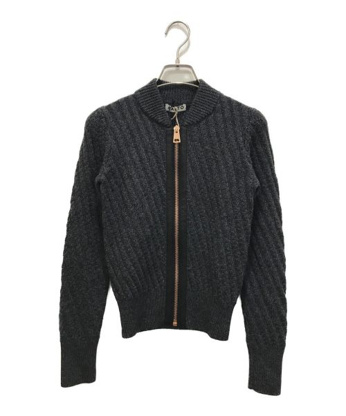 AALTO（アールト）AALTO (アールト) Diagonal Knit Zipper Cardigan グレー サイズ:34 未使用品の古着・服飾アイテム