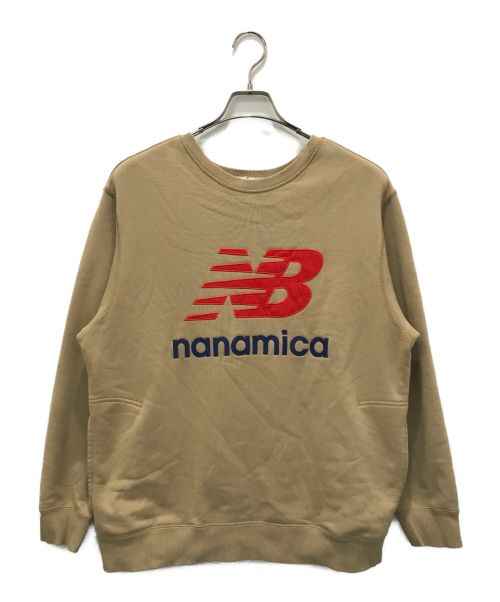 NEW BALANCE（ニューバランス）NEW BALANCE (ニューバランス) nanamica (ナナミカ) コラボレーション クルーネックスウェット ベージュ サイズ:Mの古着・服飾アイテム