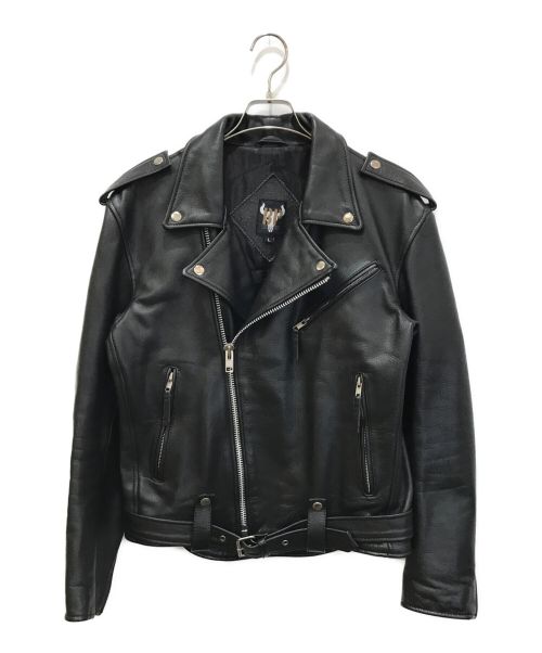 bp（ビーピー）BP (ビーピー) レザーライダースジャケット ブラック サイズ:Lの古着・服飾アイテム